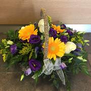 Purple &amp; Gold Basket Arrangement