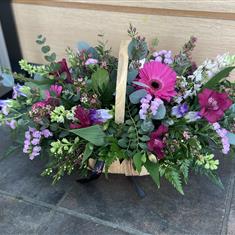 Purple &amp; Pink Basket Arrangement