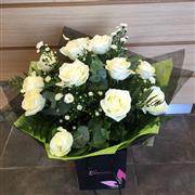 Valentines Dozen Long Stemmed White Roses