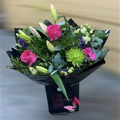 Pink and Purple Handtied bouquet