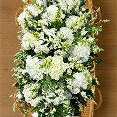 Stunning White Coffin Spray