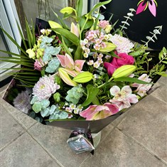 Pretty in Pink Handtied in Vase