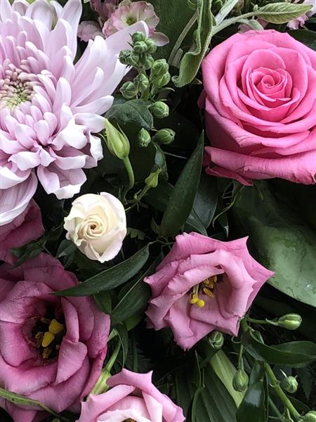 Pink & Cream Posy Arrangement Fleurtatious Florist Dublin